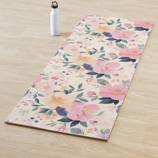 Tapis De Yoga Flux rose serène Élégant Calmant esthétique (En situation)