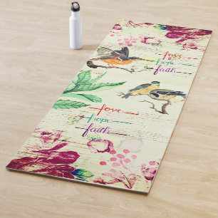 Tapis De Yoga Foi chrétienne, Espoir, Aimer Aquarelle