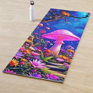 Tapis De Yoga Forêt de champignons enchantée