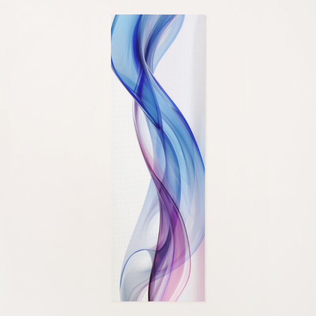 Tapis De Yoga Formes fluides bleues et violettes (Devant)