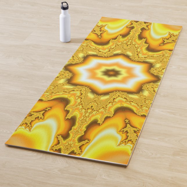 Tapis De Yoga Fractale d'étoile d'or (En situation)