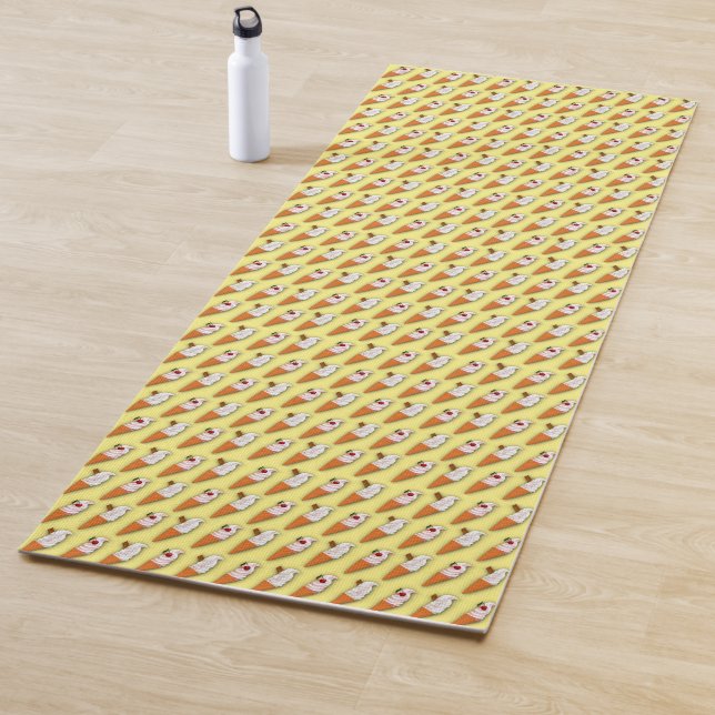 Tapis De Yoga Fraise ou vanille ? Jaune (En situation)