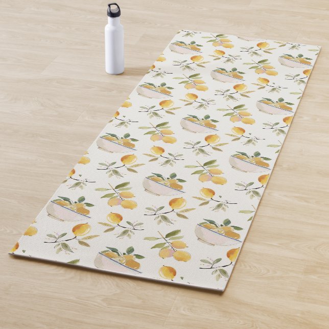 Tapis De Yoga French Country Lemon Pattern Yoga Mat (En situation)