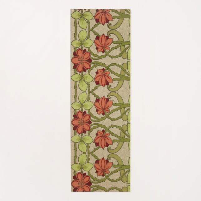 Tapis De Yoga Frieze Bordure Art Nouveau Floral (Devant)