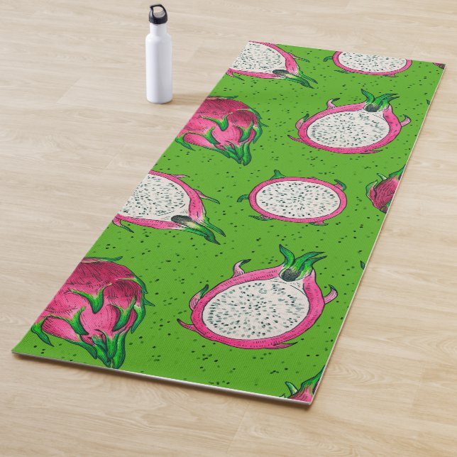 Tapis De Yoga Fruit rouge dragon vert (En situation)