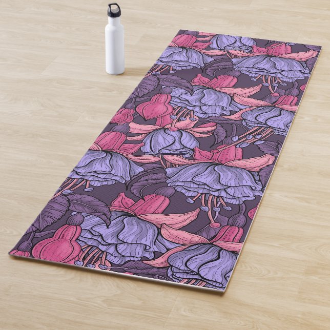 Tapis De Yoga Fuchsia rose et violet (En situation)