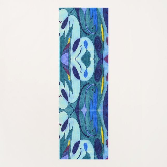 Tapis De Yoga Fumes bleues (Devant)