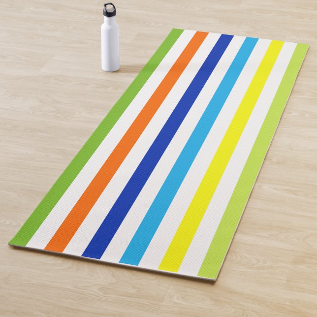 Tapis De Yoga Fun Bright and Bold - Stripes modernes (En situation)
