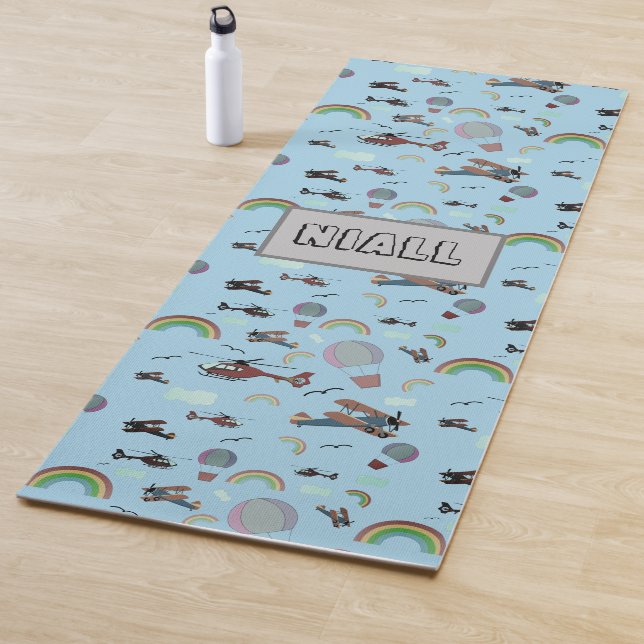 Tapis De Yoga Fun Colorful Aviation Personnalisé (En situation)