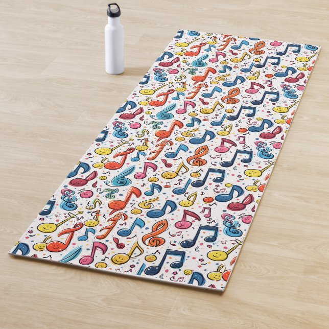 Tapis De Yoga Fun Musical Notes Kawaii Art Design (En situation)