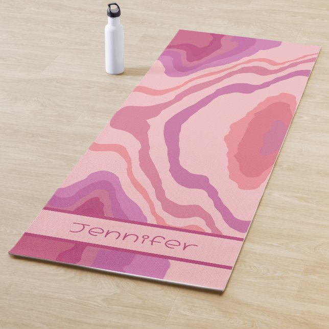 Tapis De Yoga Fun Rose Abstrait Moderne Fille Inspirivity (En situation)