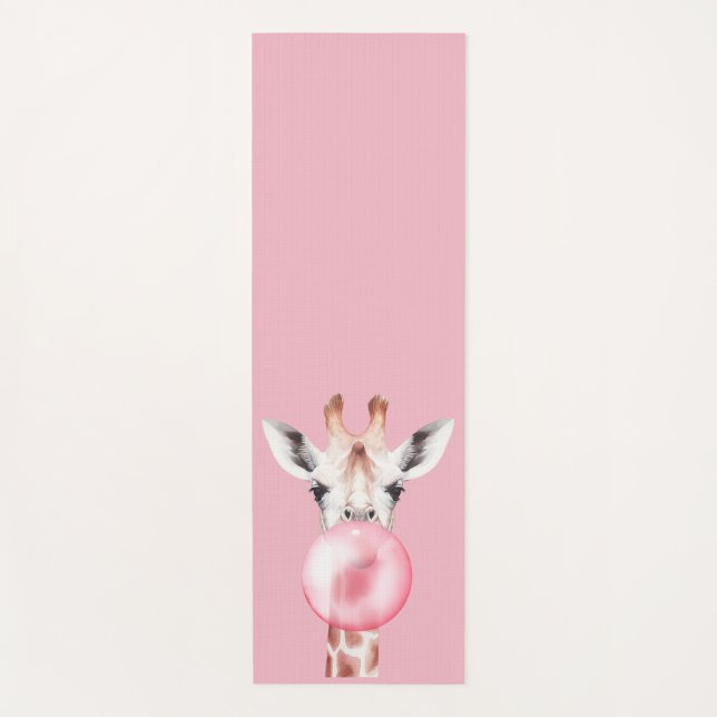 Tapis De Yoga Funny Bubblegum Giraffe (Devant)
