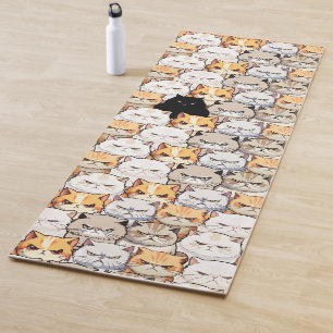 Tapis De Yoga Funny coloré Moody Meow Cats Kitten Motif animal