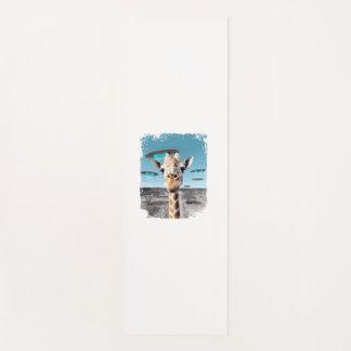 Tapis De Yoga Funny Giraffe Afrique Savannah Selfie avec Alien U