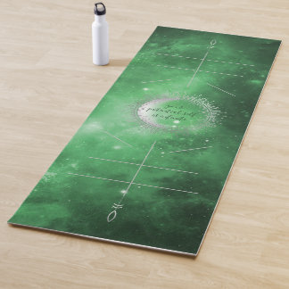 Tapis De Yoga Galaxie verte, Lignes d'alignement Yoga Mat