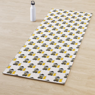 Tapis De Yoga Garde de couleur de chat noir et jaune
