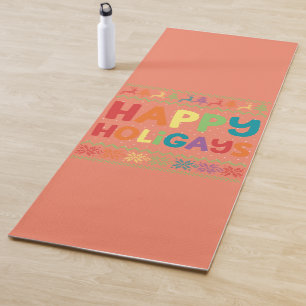 Tapis De Yoga Gay Christmas Funny LGBT Happy Holigays Rainbow