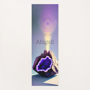 Tapis De Yoga Géode cristal Améthyste Personnalisé Purple