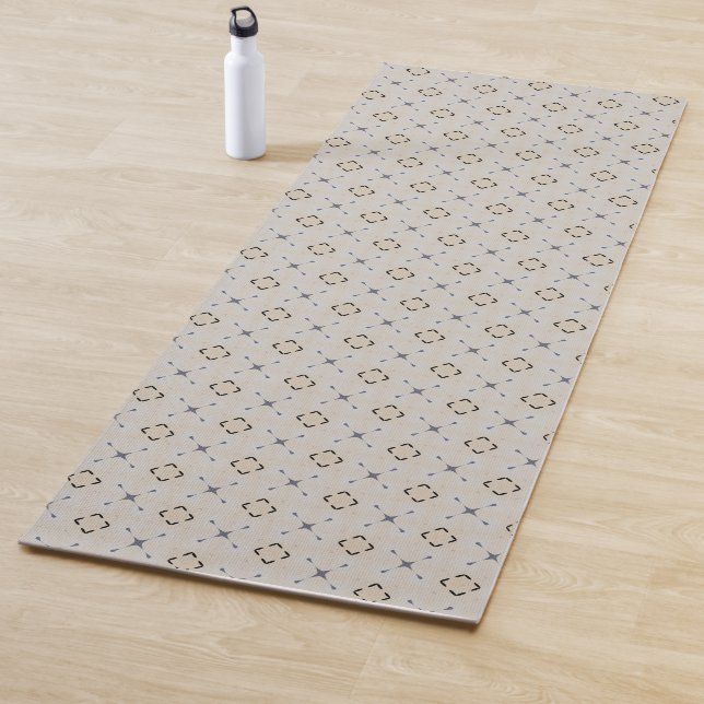 Tapis De Yoga Geometric design off-white  (En situation)