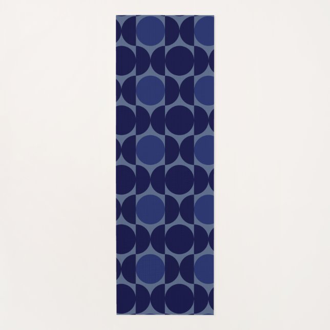 Tapis De Yoga Géométrique bleu rétro (Devant)