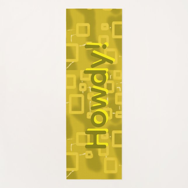 Tapis de yoga géométrique jaune (Devant)