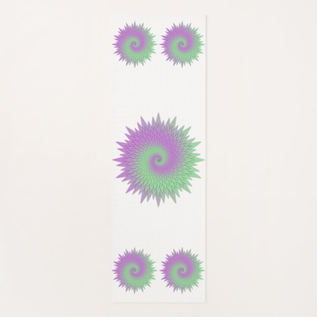 Tapis De Yoga Géométrique Violet et Vert (Devant)