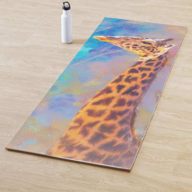 TAPIS DE YOGA GIRAFFE ARBRE HUGGER (En situation)