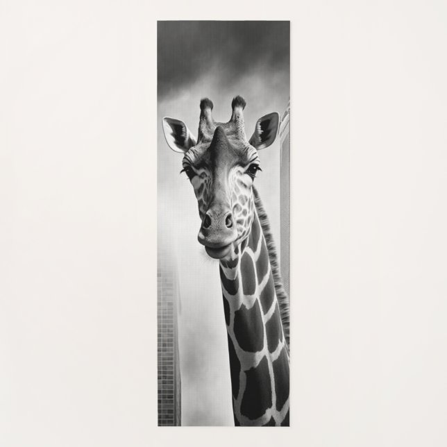 Tapis De Yoga Giraffe dans une cityscape (Devant)