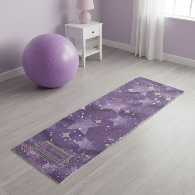 Tapis De Yoga Girly 90s Retro Stars Grunge (Créateur téléchargé)