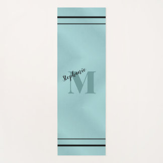 Tapis De Yoga Glam Turquoise en métal brossé, Monogrammé élégant