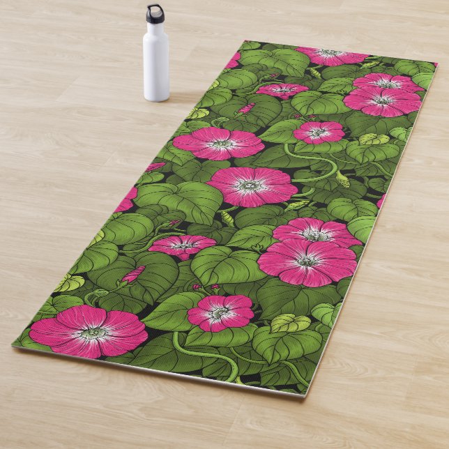 Tapis De Yoga Gloire du matin en rose et vert (En situation)