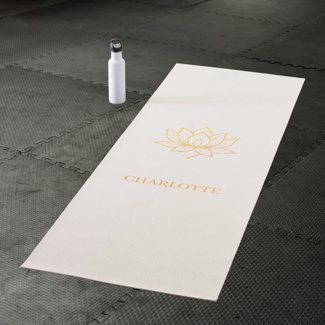 Tapis De Yoga Gold lotus flower name ivory (Créateur téléchargé)