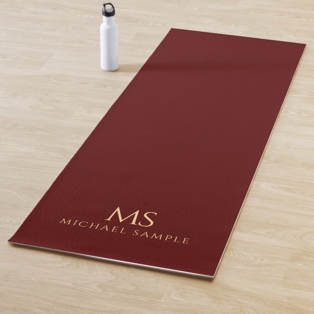 Tapis De Yoga Gold Name Monogram Initials Personalized Fitness (En situation)