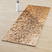 Golden Bright Bokeh Parties scintillant Yoga Mat