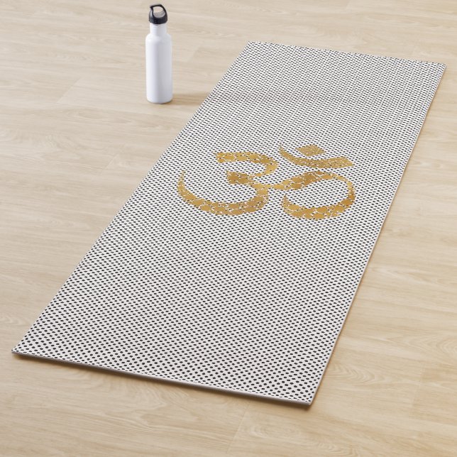 Tapis De Yoga Golden Ohm Silhouette avec Yoga Mat Pois (En situation)