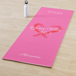 Tapis De Yoga Good Vibes Uniquement Graphique Coeur N'Importe Qu
