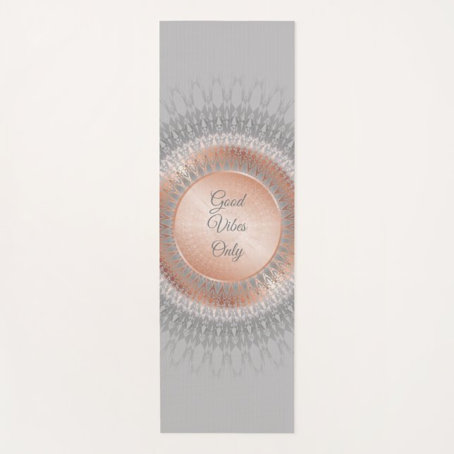 Tapis De Yoga Good Vibes uniquement Rose Gold Mandala (Devant)