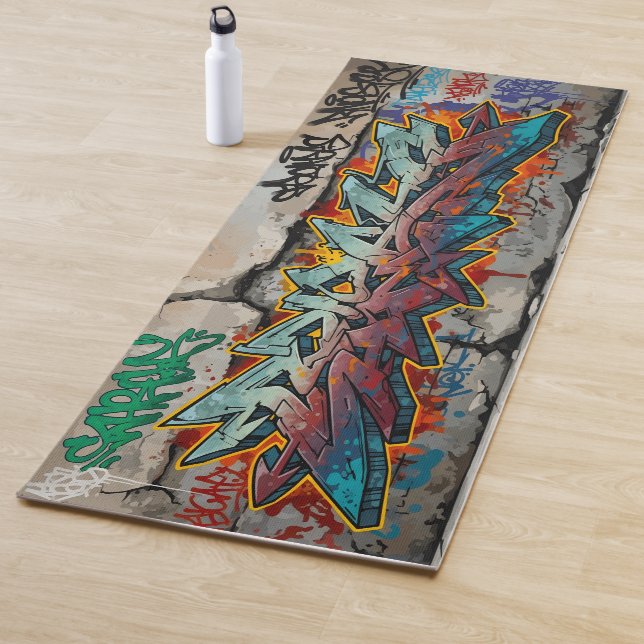 Tapis De Yoga Graffiti  (En situation)