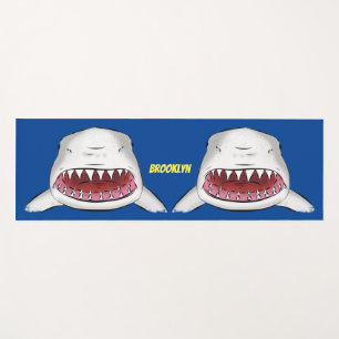 Tapis De Yoga Grand requin blanc moyen dessin animé