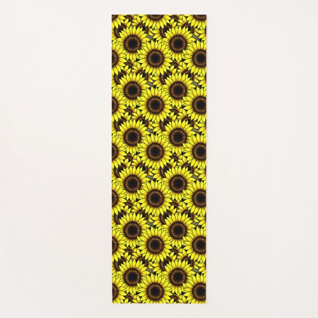 Tapis De Yoga Grand Tournesol Jaune Doré (Devant)