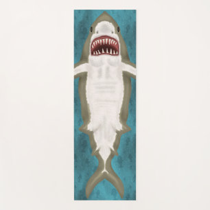 Tapis De Yoga Grande Attaque de requin blanc Funny Poisson Nouve