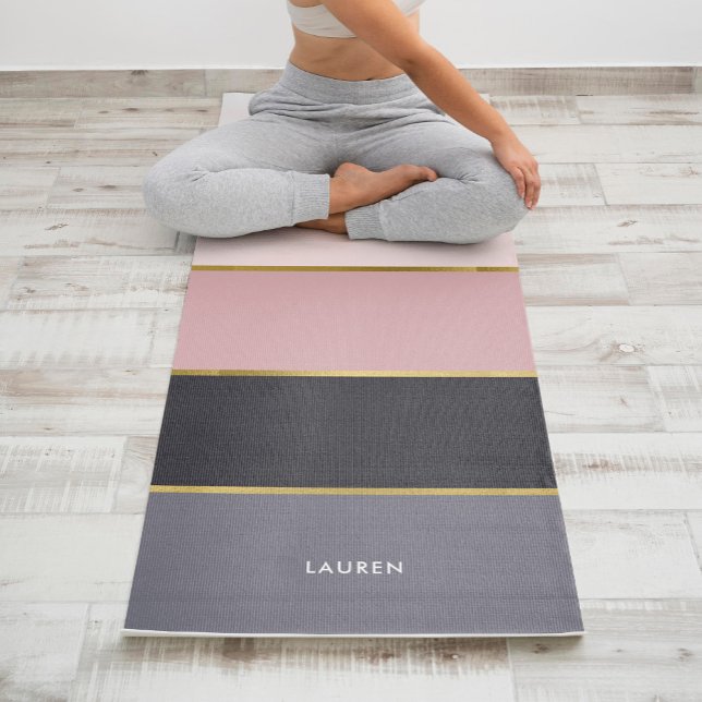 Tapis De Yoga Grandes bandes Fille Moderne Personnalisées (Créateur téléchargé)
