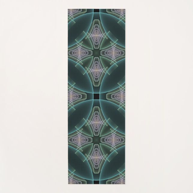 Tapis De Yoga Graphique géométrique Turquoise moderne (Devant)