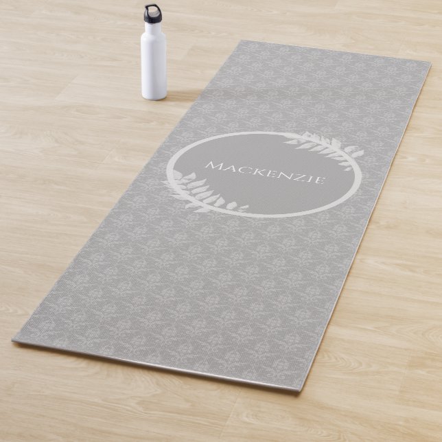 Tapis De Yoga Gray Elegant Damask Yoga Mat (En situation)