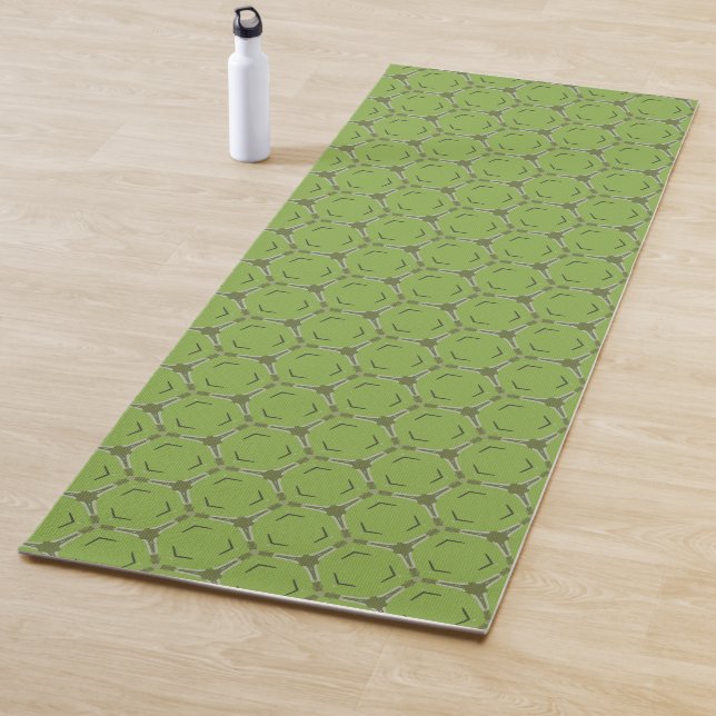 Tapis De Yoga Green Geometric Design (En situation)