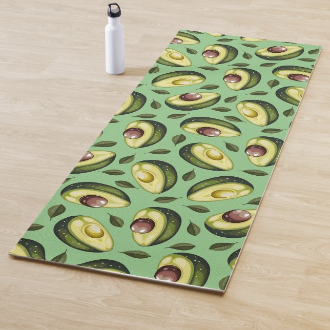Tapis De Yoga Green Motif Avocado (En situation)