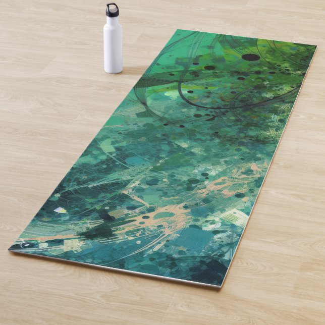 Tapis De Yoga Green Noise Abstract (En situation)