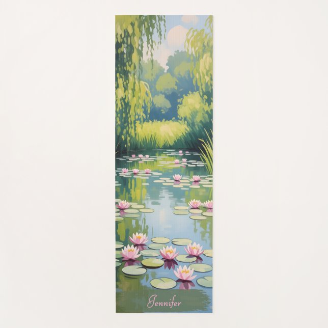Tapis De Yoga Green Shades Nénuphar paisible Pond Yoga Mat (Devant)