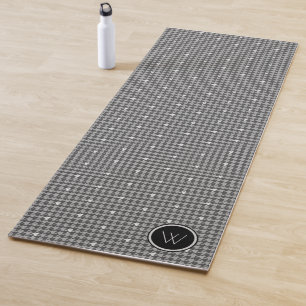 Tapis De Yoga Gris avec Accent Argent Houndstooth Yoga Mat