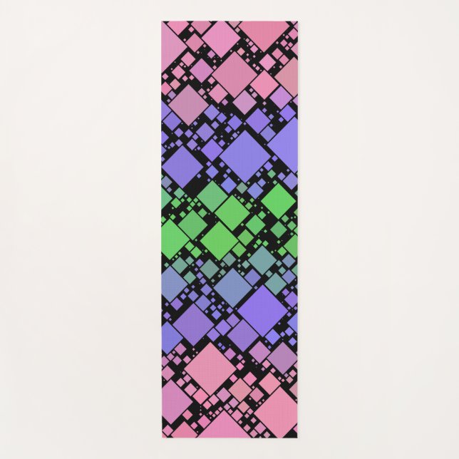 Tapis De Yoga Groovy Boho Rétro Mod Géométrique Fierté Trigender (Devant)